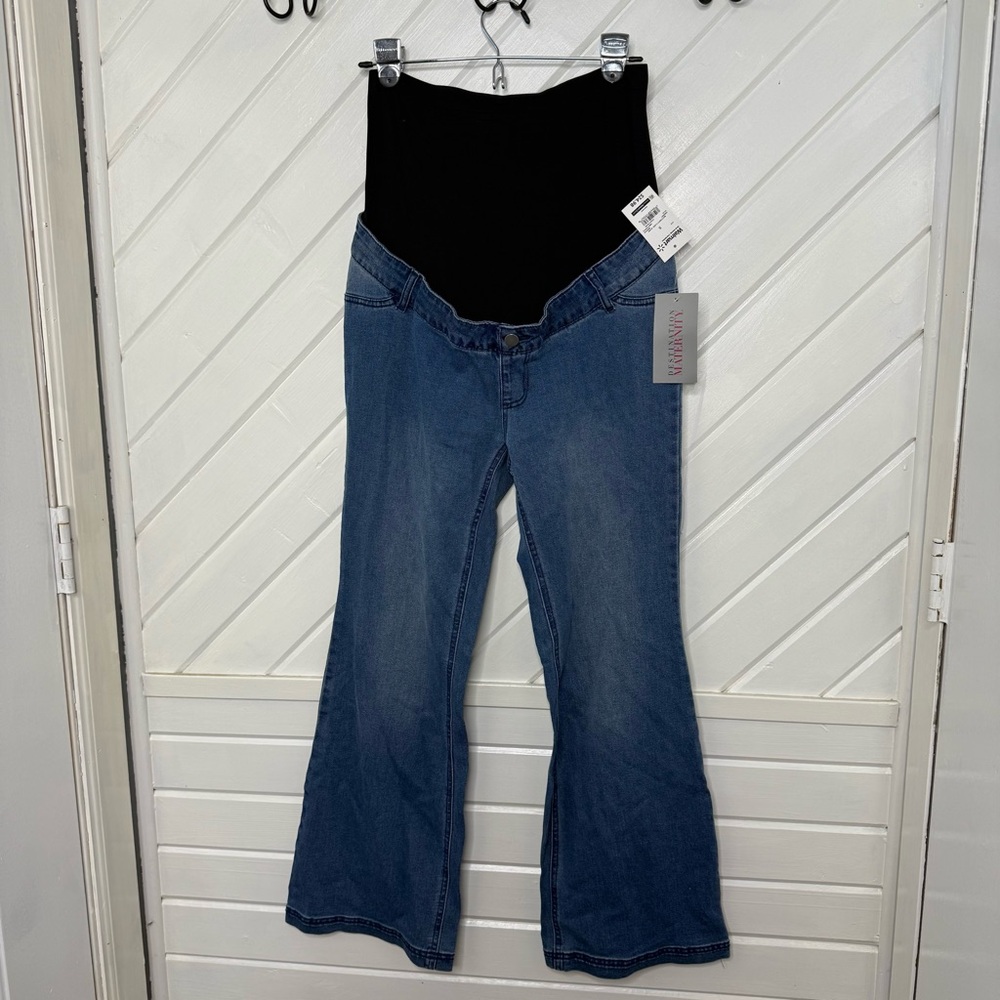Destination maternity maternity flare jeans dark wash
